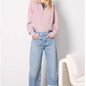 Varley Hawley Half Zip Sweater XS - in Mauvemarl